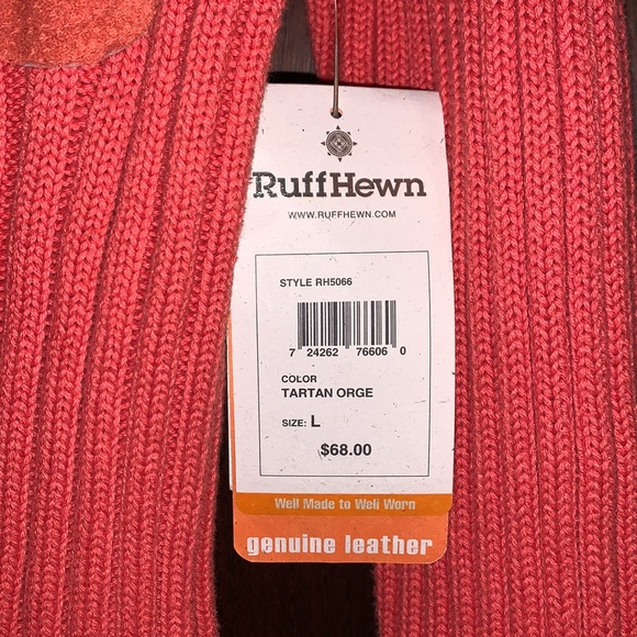 NWT! Ruff Hewn sweater with genuine leather pockets and back panel - Picture 4 of 6